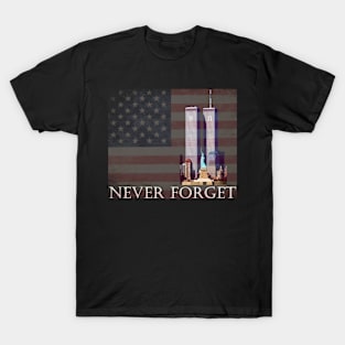 In Memory New York WTC 9 11 Never Forget Tshirt T-Shirt